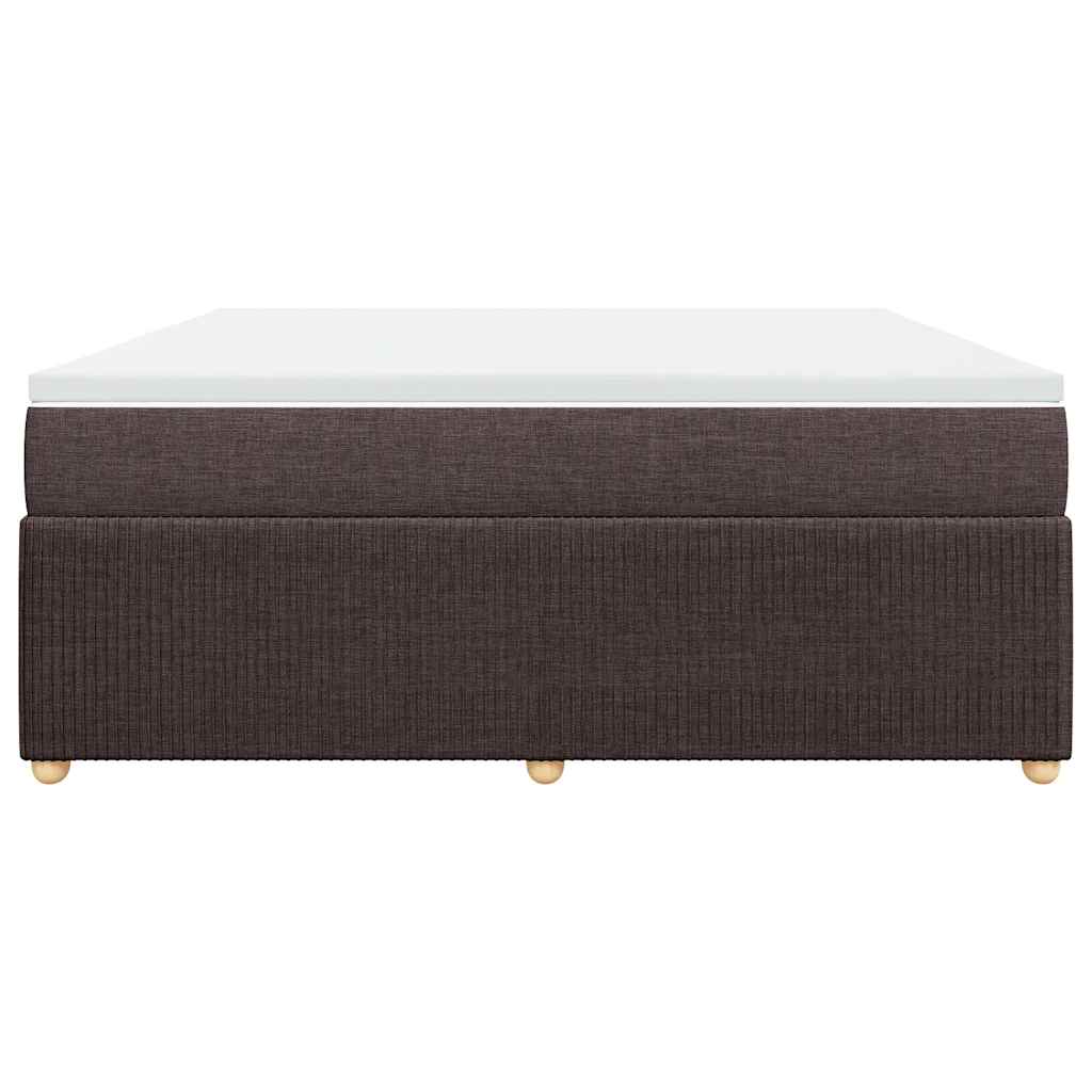vidaXL Κρεβάτι Boxspring με Στρώμα Σκούρο Καφέ 180x200 εκ Υφασμάτινο