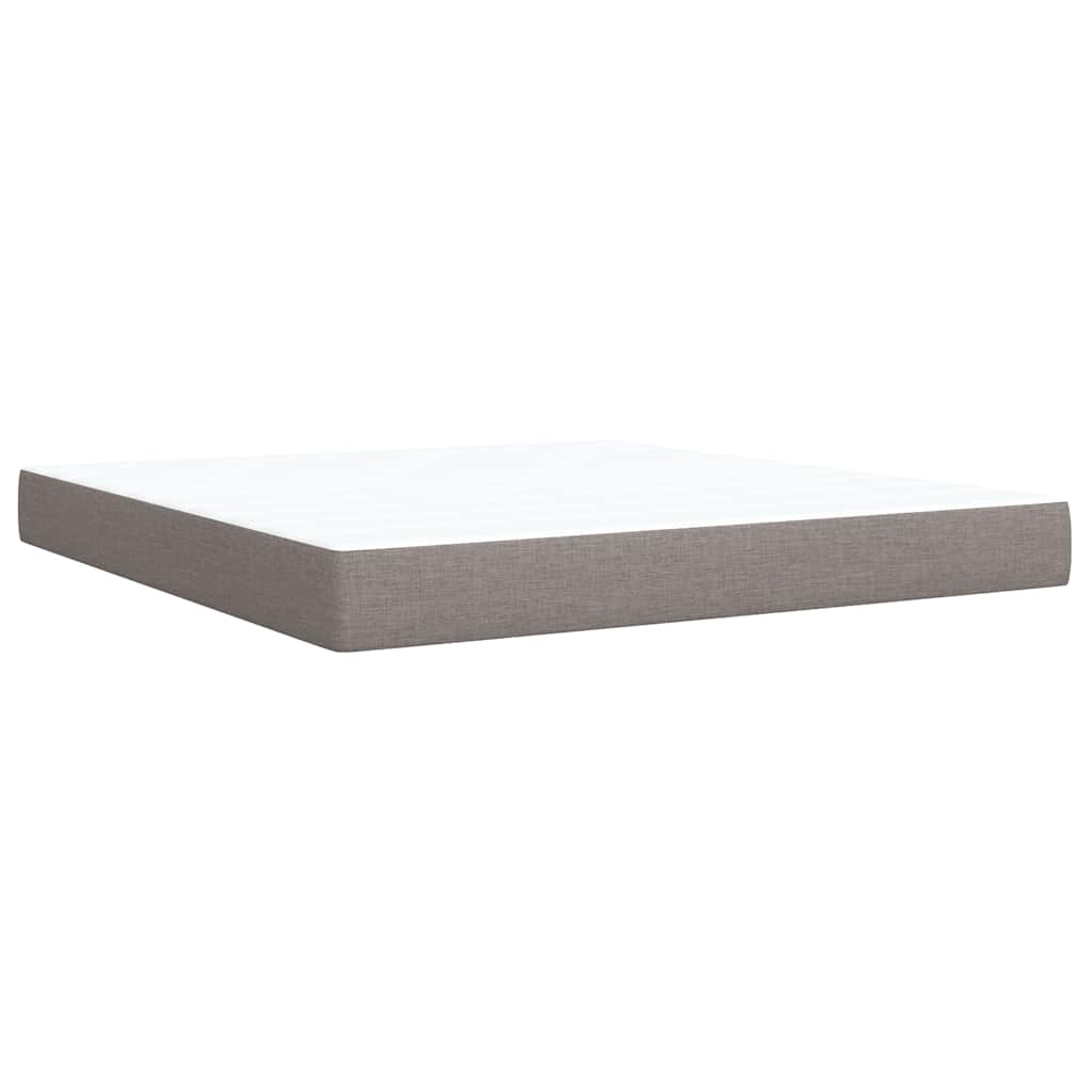 vidaXL Κρεβάτι Boxspring με Στρώμα Taupe 180x200 εκ. Υφασμάτινο