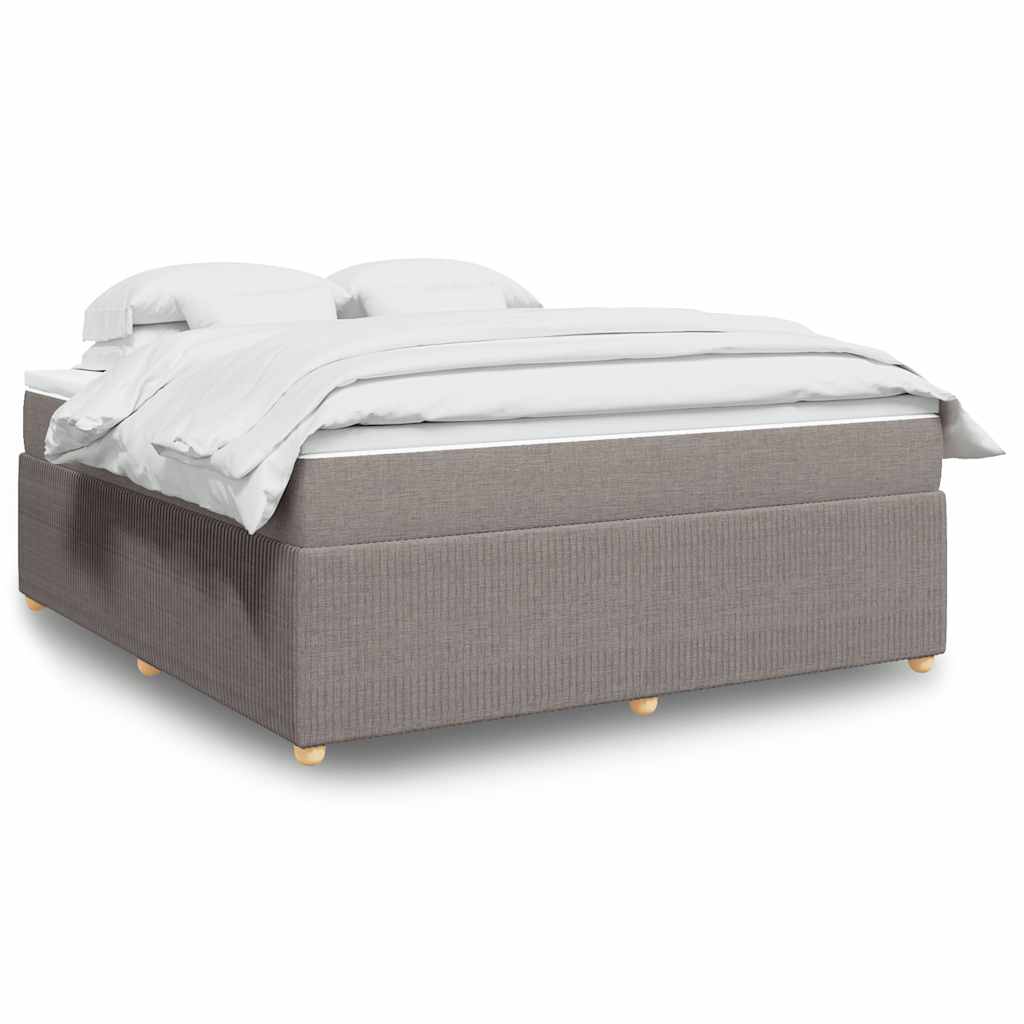 vidaXL Κρεβάτι Boxspring με Στρώμα Taupe 180x200 εκ. Υφασμάτινο