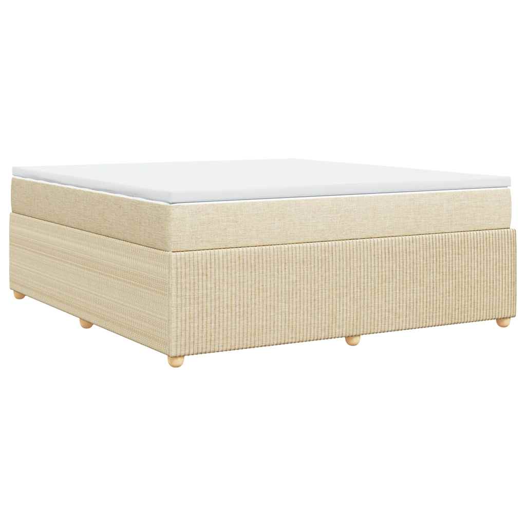 vidaXL Κρεβάτι Boxspring με Στρώμα Κρεμ 180x200 εκ. Υφασμάτινο
