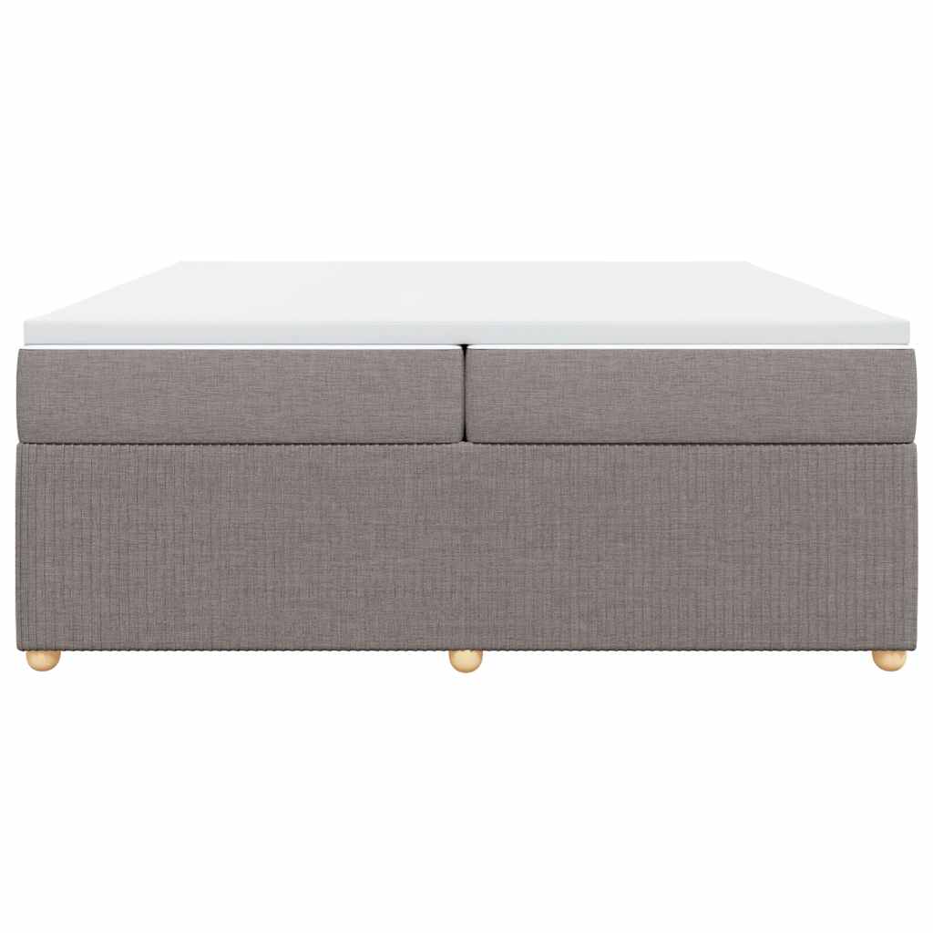 vidaXL Κρεβάτι Boxspring με Στρώμα Taupe 200x200 εκ. Υφασμάτινο