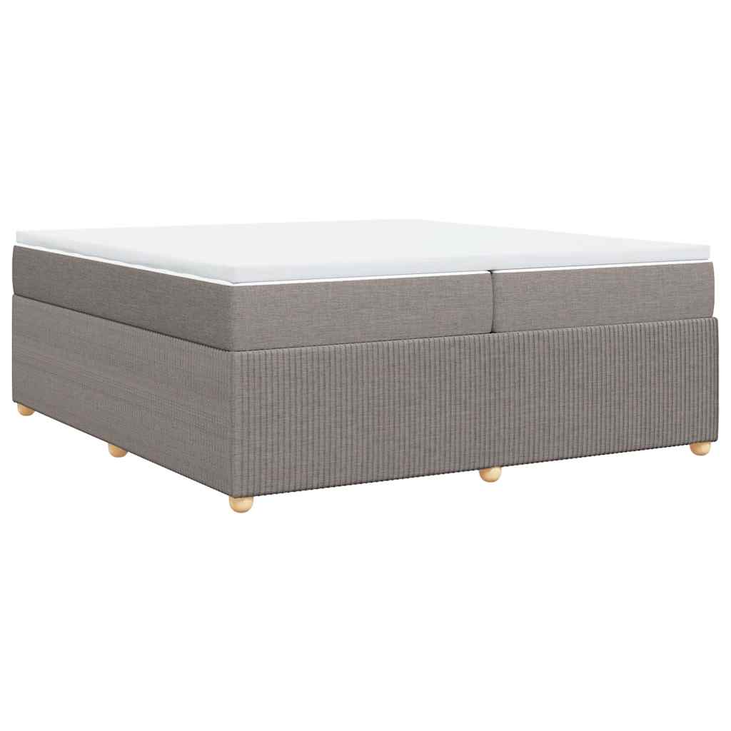 vidaXL Κρεβάτι Boxspring με Στρώμα Taupe 200x200 εκ. Υφασμάτινο