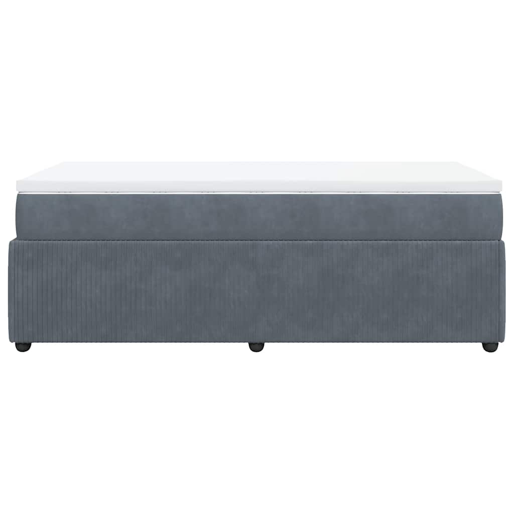 vidaXL Κρεβάτι Boxspring με Στρώμα Σκούρο Γκρι 80x200 εκ. Βελούδινο
