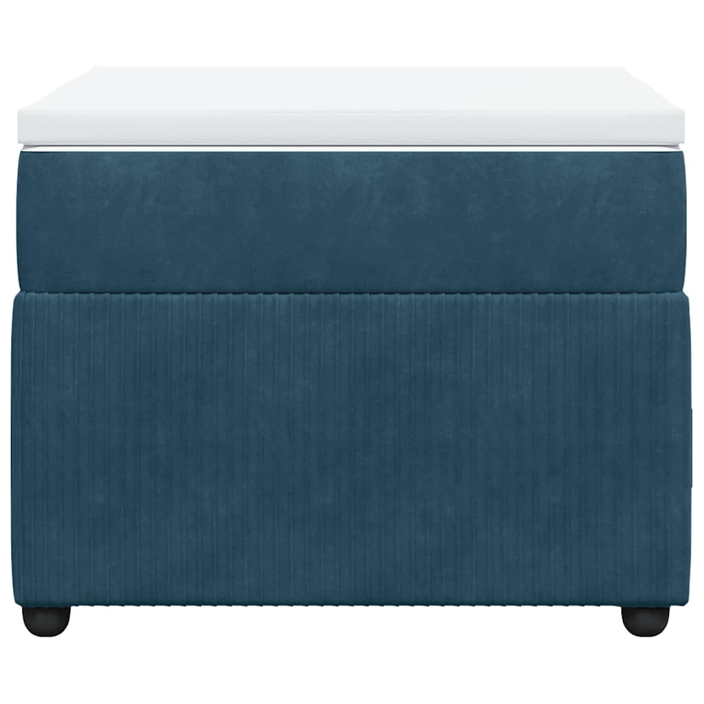 vidaXL Κρεβάτι Boxspring με Στρώμα Σκούρο Μπλε 80 x 200 εκ. Βελούδινο