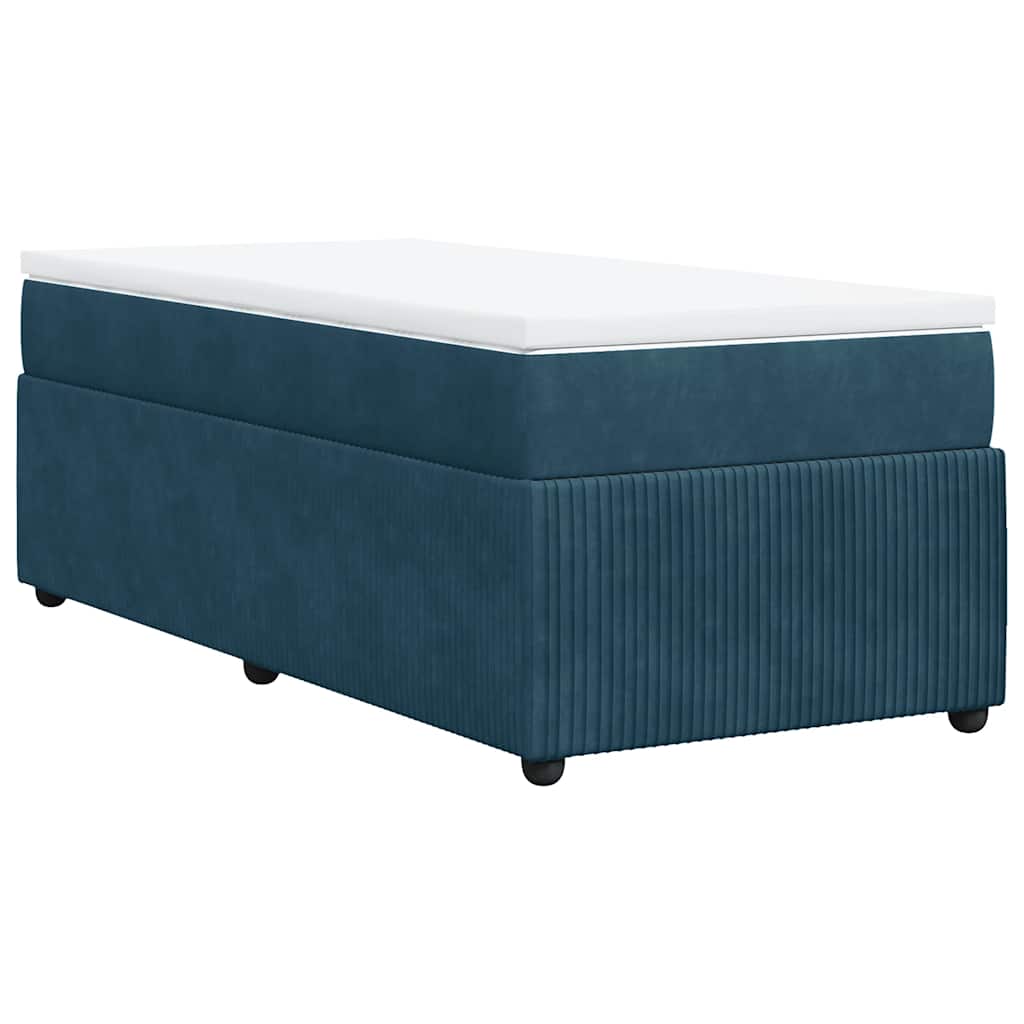 vidaXL Κρεβάτι Boxspring με Στρώμα Σκούρο Μπλε 80 x 200 εκ. Βελούδινο