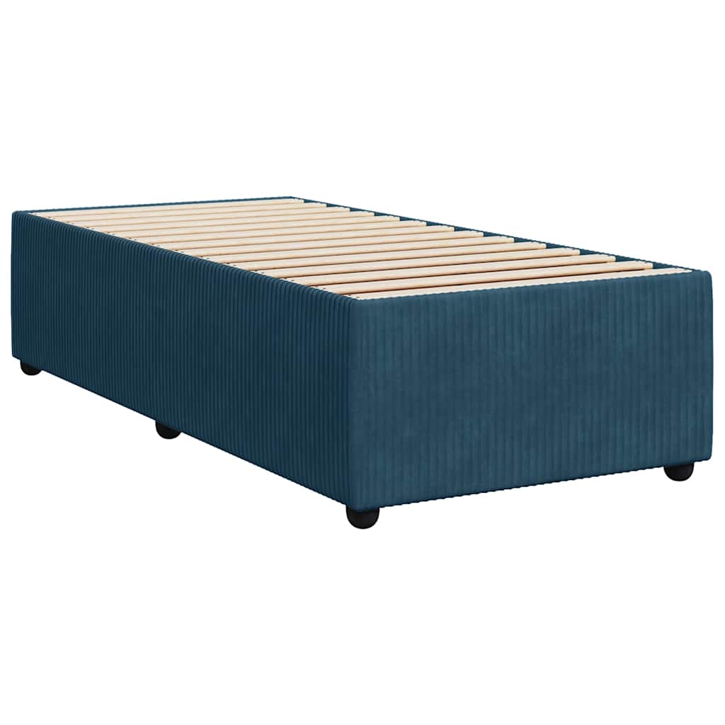 vidaXL Κρεβάτι Boxspring με Στρώμα Σκούρο Μπλε 80 x 200 εκ. Βελούδινο