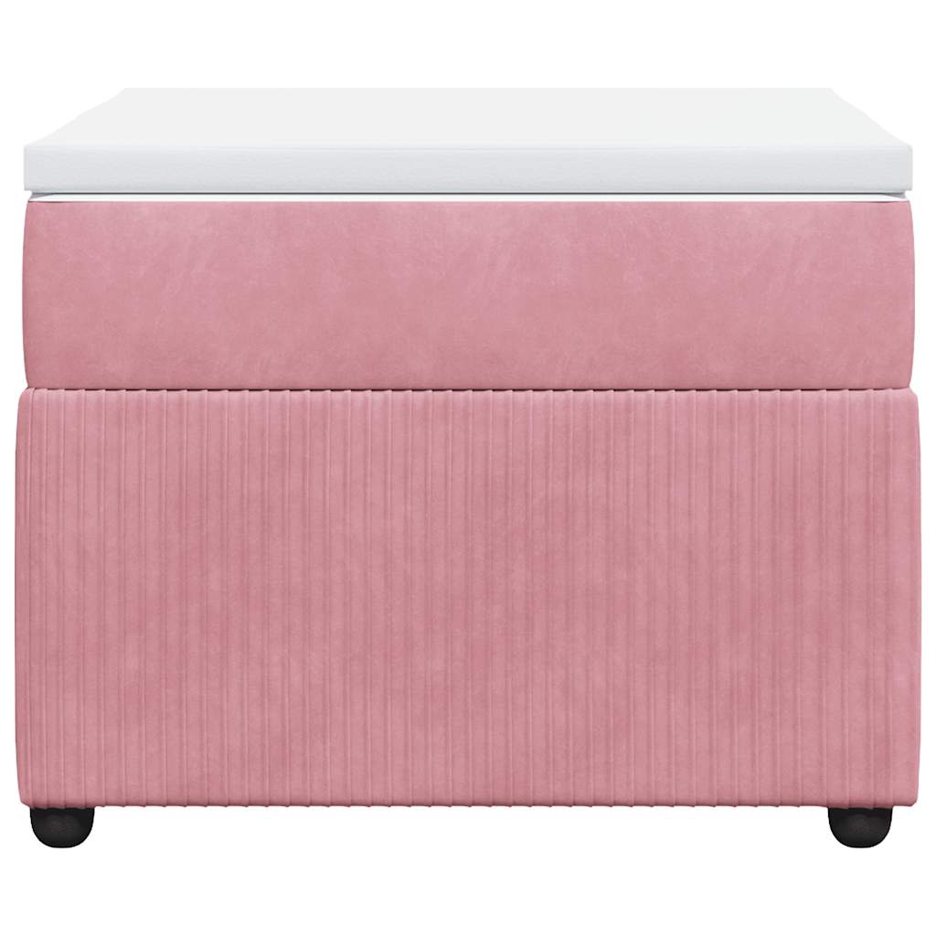 vidaXL Κρεβάτι Boxspring με Στρώμα Ροζ 80 x 200 εκ. Βελούδινο