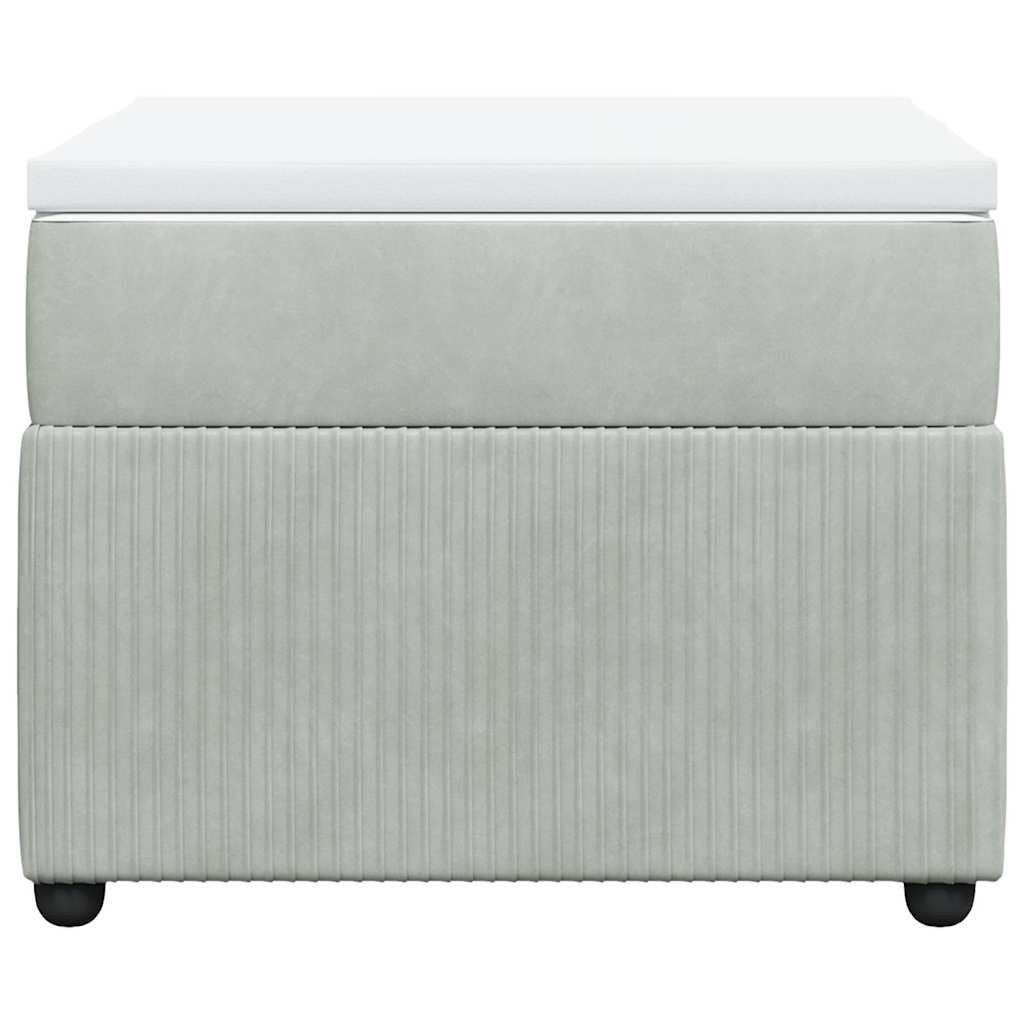 vidaXL Κρεβάτι Boxspring με Στρώμα Ανοιχτό Γκρι 90x200 εκ. Βελούδινο