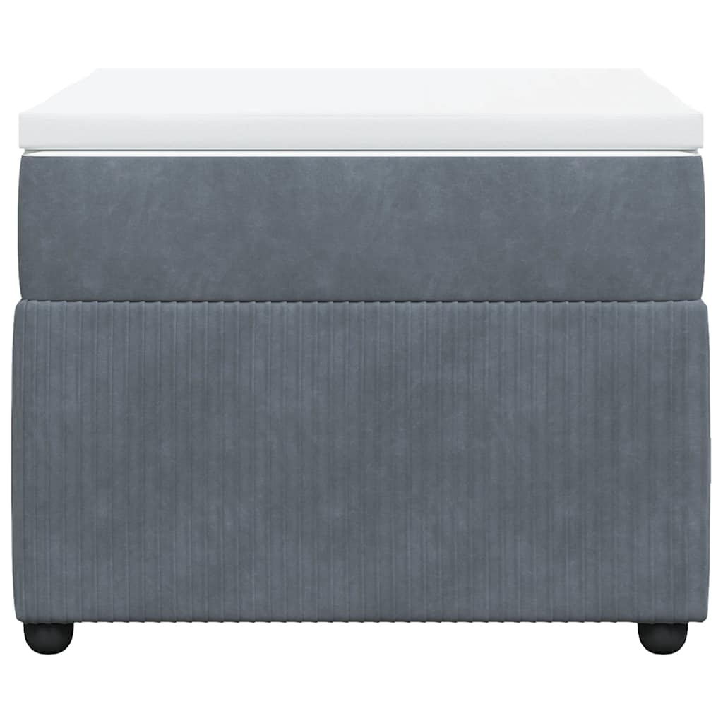vidaXL Κρεβάτι Boxspring με Στρώμα Σκούρο Γκρι 90x200 εκ. Βελούδινο