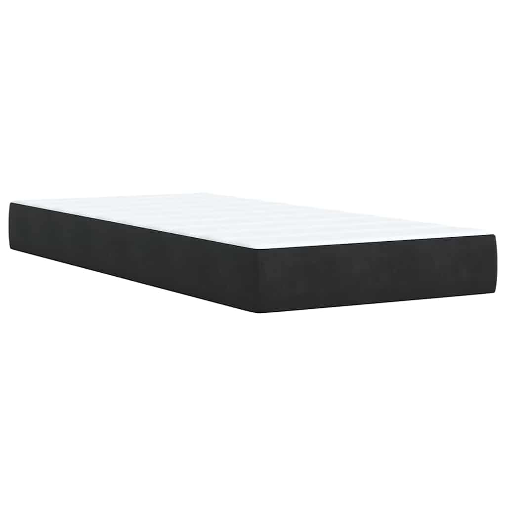 vidaXL Κρεβάτι Boxspring με Στρώμα Μαύρο 100x200 εκ. Βελούδινο