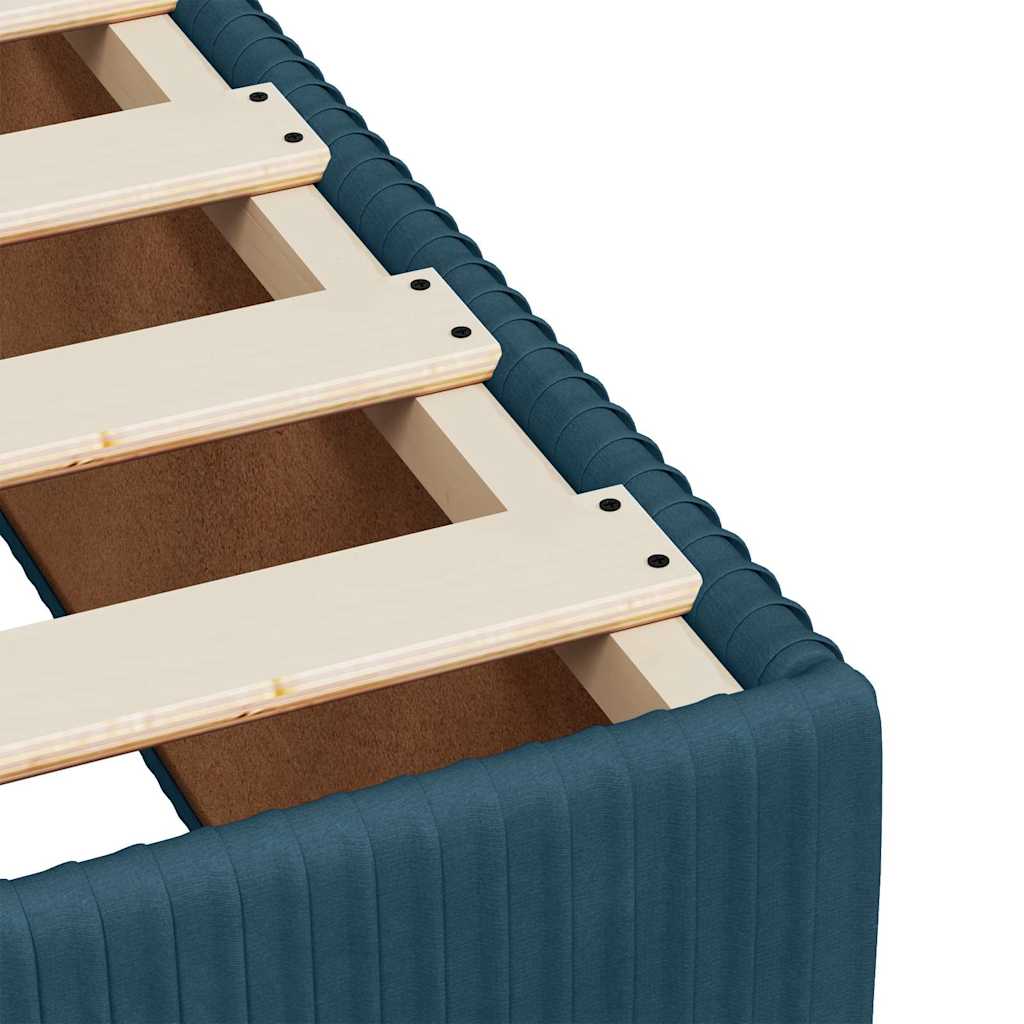 vidaXL Κρεβάτι Boxspring με Στρώμα Σκούρο Μπλε 100x200 εκ. Βελούδινο