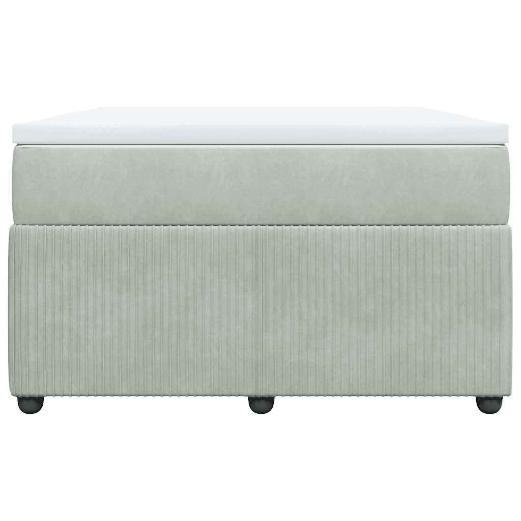 vidaXL Κρεβάτι Boxspring με Στρώμα Ανοιχτό Γκρι 120x190 εκ. Βελούδινο