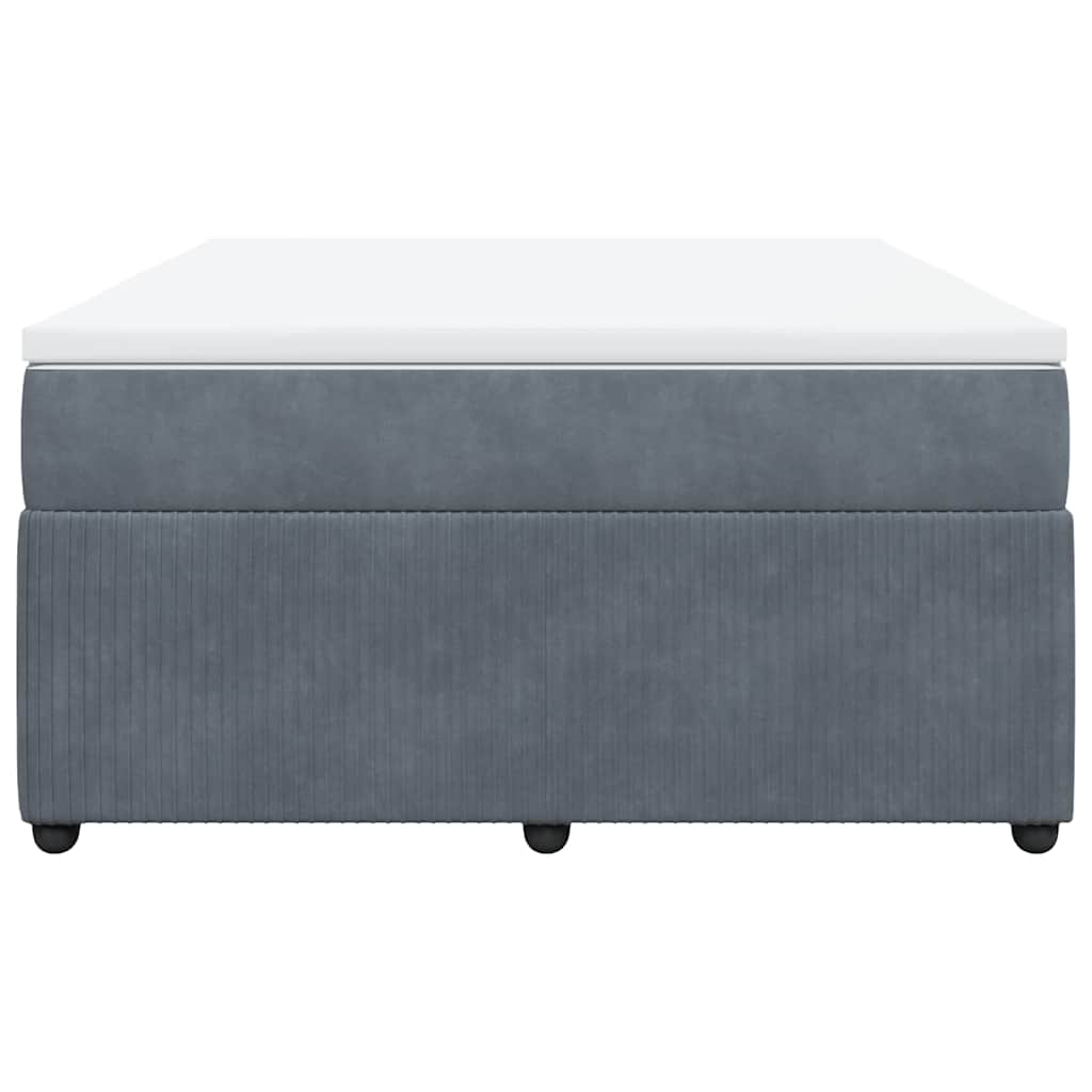 vidaXL Κρεβάτι Boxspring με Στρώμα Σκούρο Γκρι 140x200 εκ. Βελούδινο