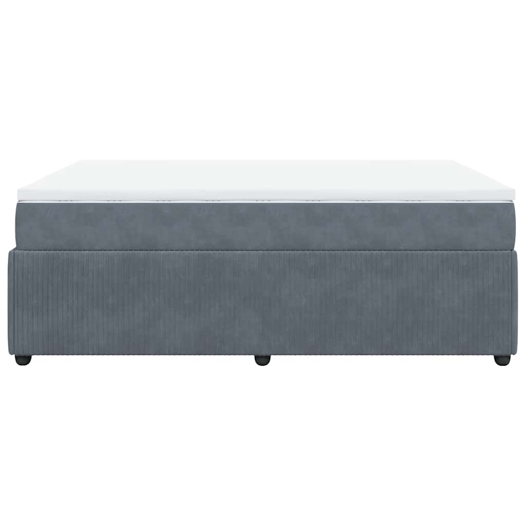vidaXL Κρεβάτι Boxspring με Στρώμα Σκούρο Γκρι 140x200 εκ. Βελούδινο