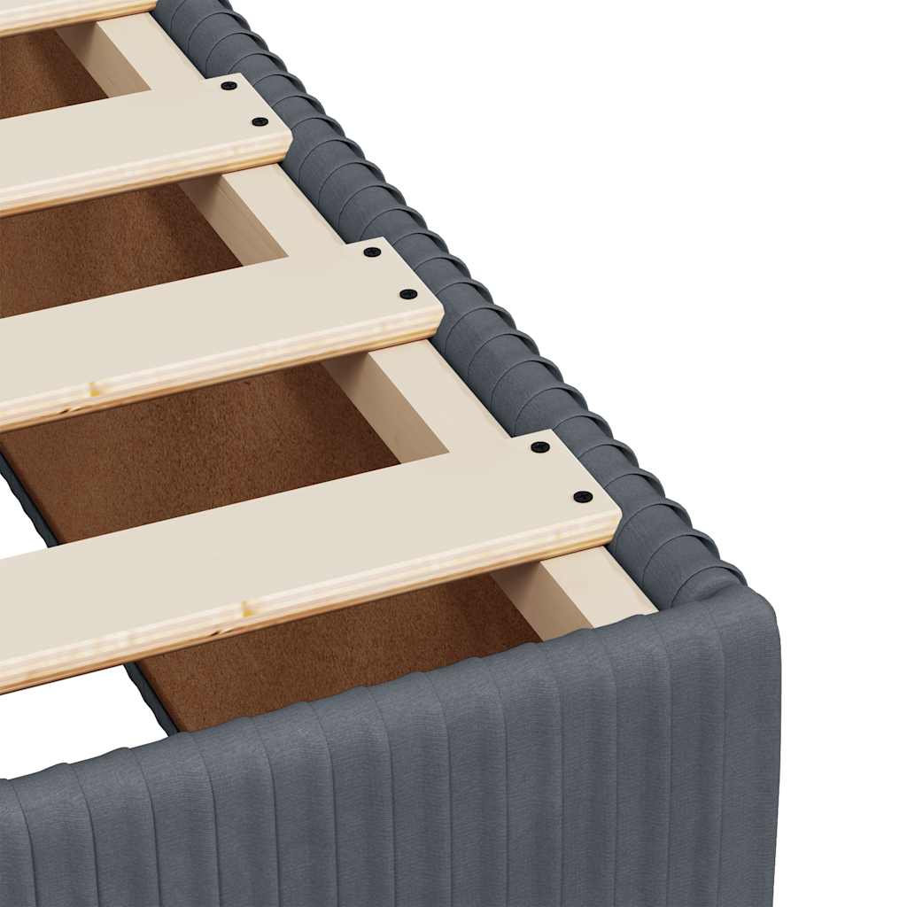 vidaXL Κρεβάτι Boxspring με Στρώμα Σκούρο Γκρι 140x200 εκ. Βελούδινο