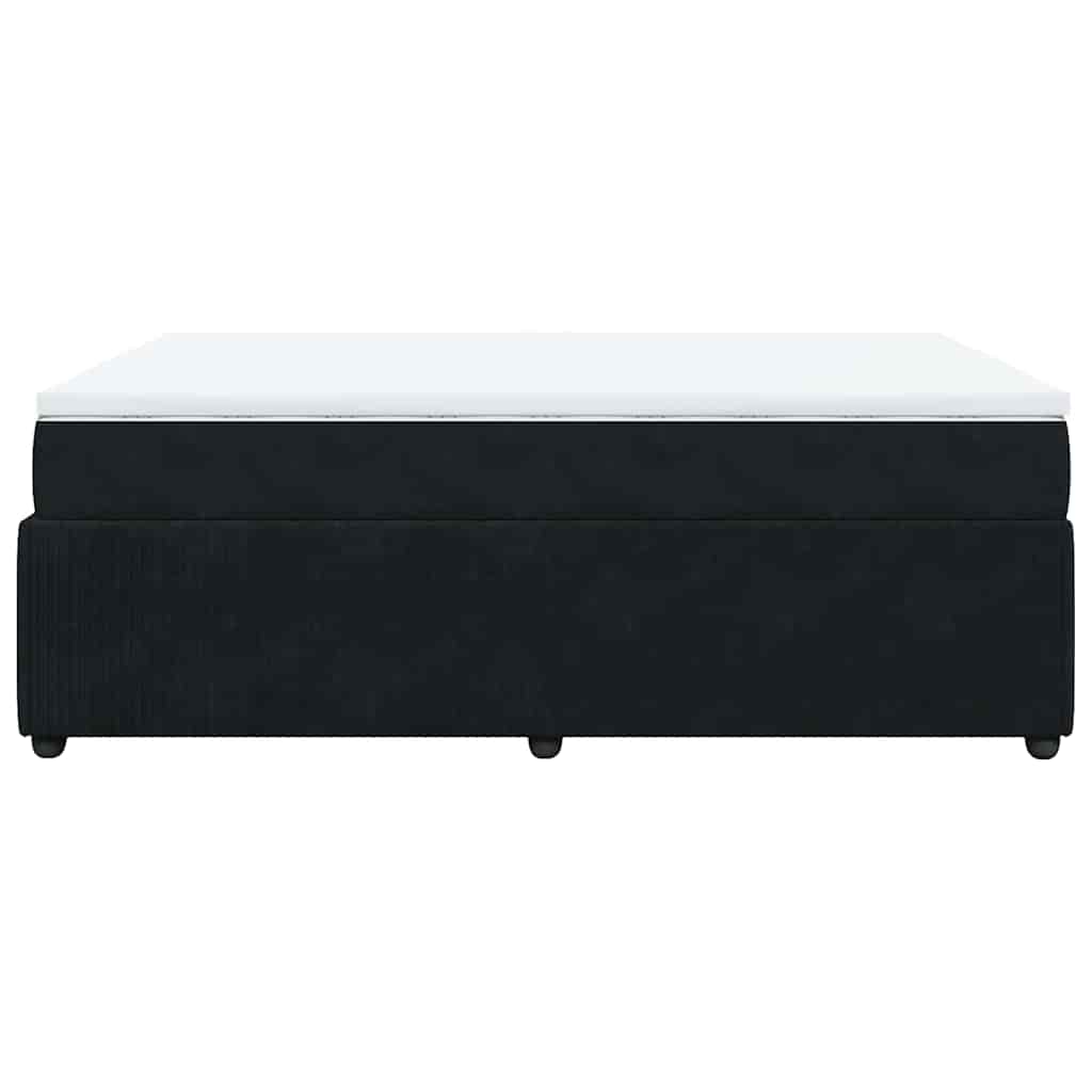vidaXL Κρεβάτι Boxspring με Στρώμα Μαύρο 140x200 εκ. Βελούδινο