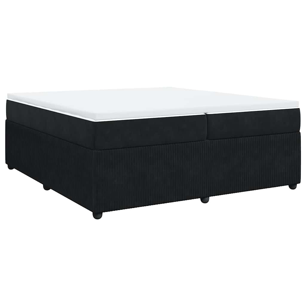 vidaXL Κρεβάτι Boxspring με Στρώμα Μαύρο 200x200 εκ. Βελούδινο