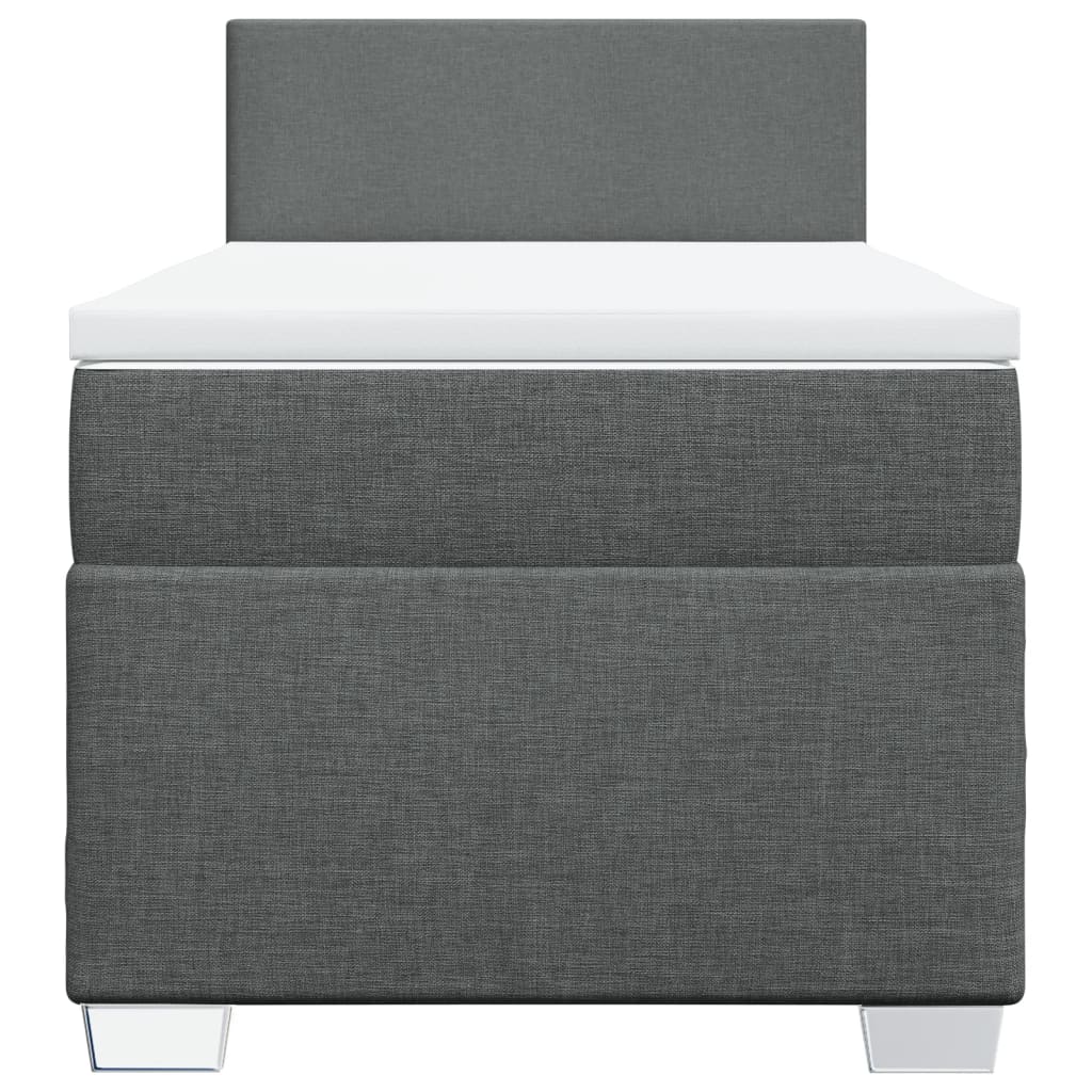 vidaXL Κρεβάτι Boxspring με Στρώμα Σκούρο Γκρι 80x200 εκ. Υφασμάτινο