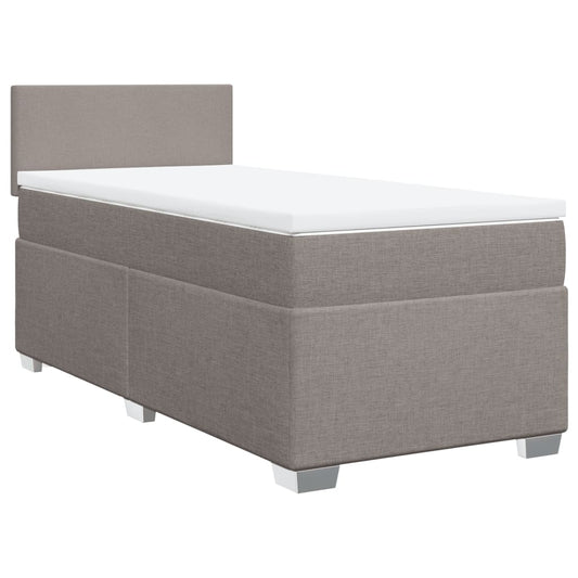 vidaXL Κρεβάτι Boxspring με Στρώμα Taupe 80x200 εκ. Υφασμάτινο