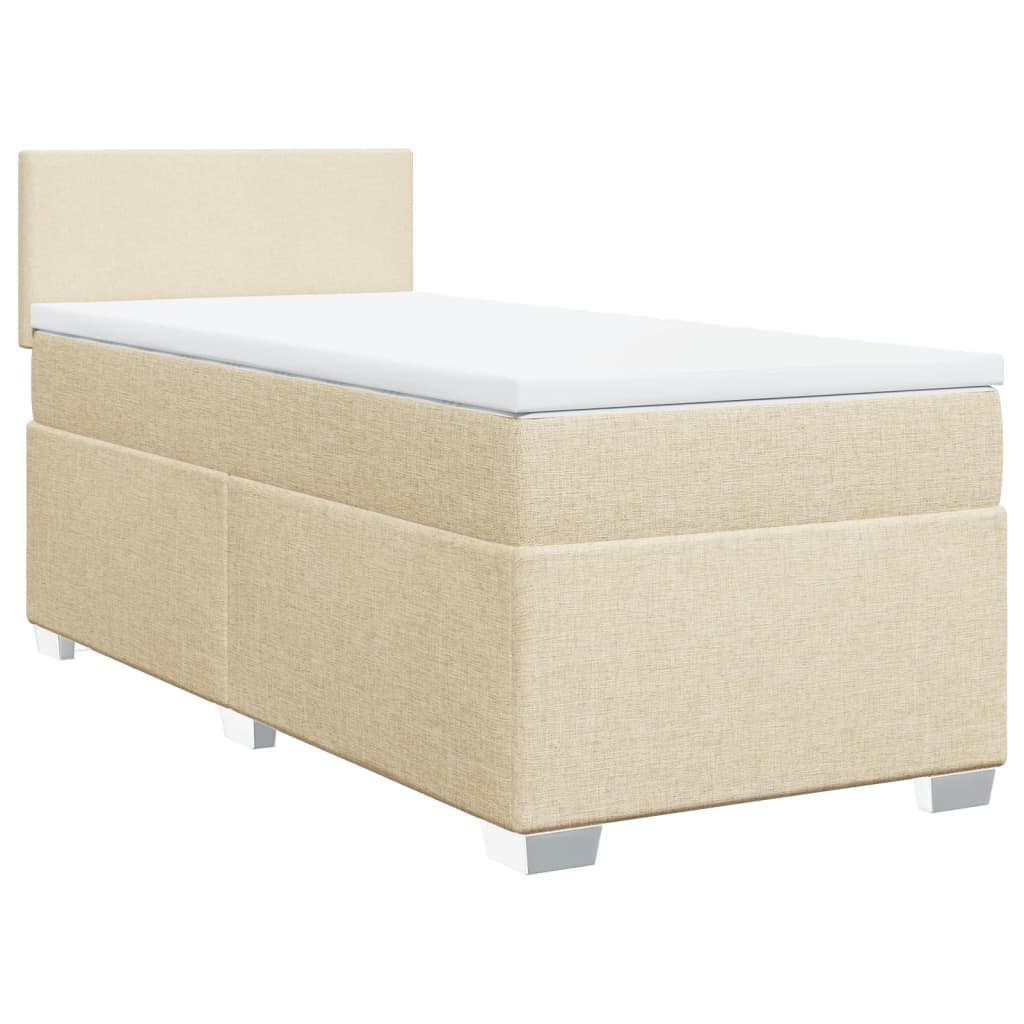 vidaXL Κρεβάτι Boxspring με Στρώμα Κρεμ 80 x 200 εκ. Υφασμάτινο