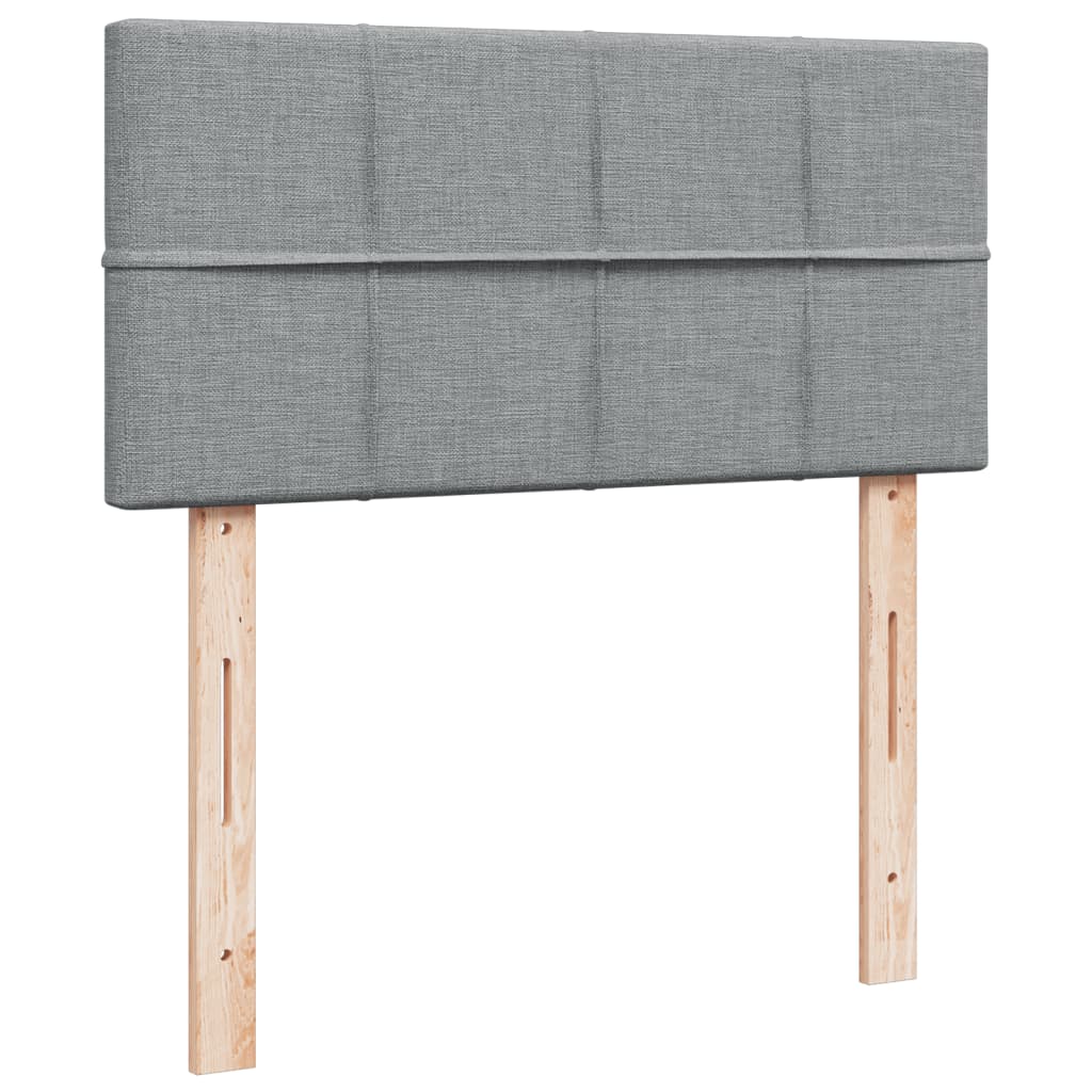 vidaXL Κρεβάτι Boxspring με Στρώμα Ανοιχτό Γκρι 80x200 εκ. Υφασμάτινο