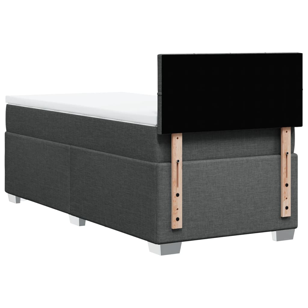 vidaXL Κρεβάτι Boxspring με Στρώμα Σκούρο Γκρι 80x200 εκ. Υφασμάτινο