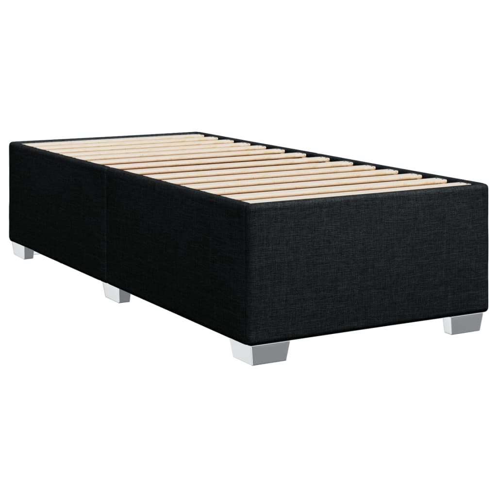 vidaXL Κρεβάτι Boxspring με Στρώμα Μαύρο 80 x 200 εκ. Υφασμάτινο