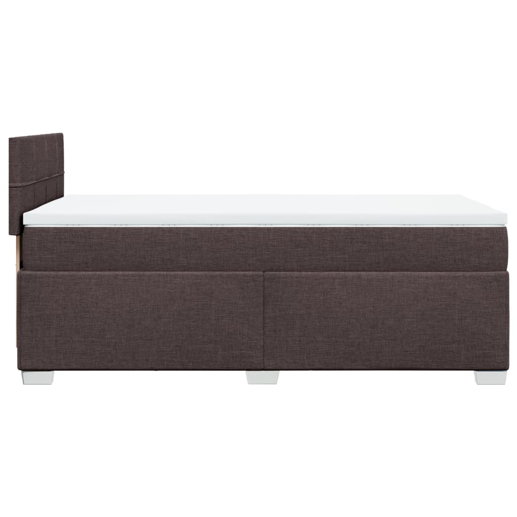 vidaXL Κρεβάτι Boxspring με Στρώμα Σκούρο Καφέ 80x200 εκ. Υφασμάτινο
