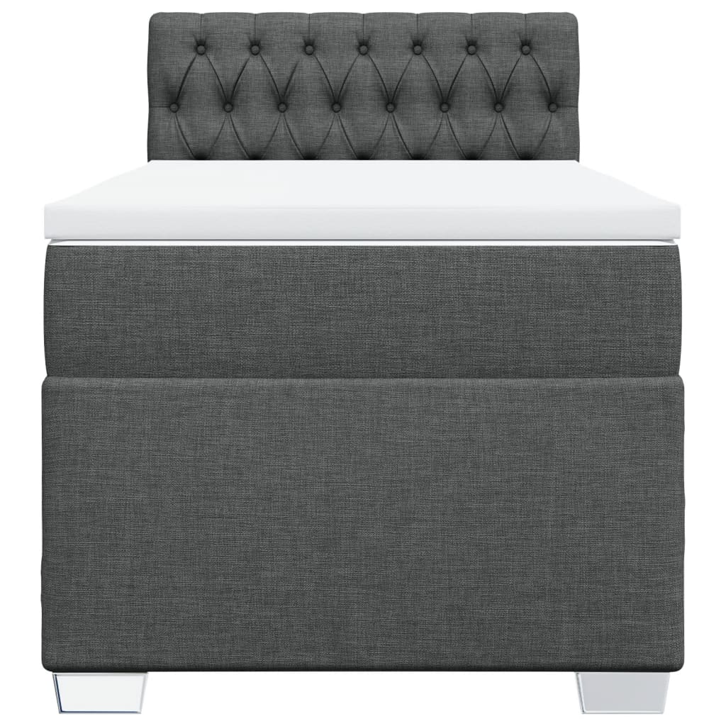 vidaXL Κρεβάτι Boxspring με Στρώμα Σκούρο Γκρι 80x200 εκ. Υφασμάτινο