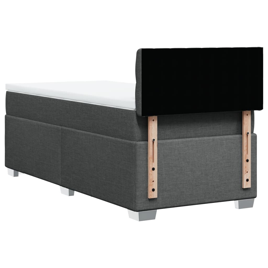 vidaXL Κρεβάτι Boxspring με Στρώμα Σκούρο Γκρι 80x200 εκ. Υφασμάτινο
