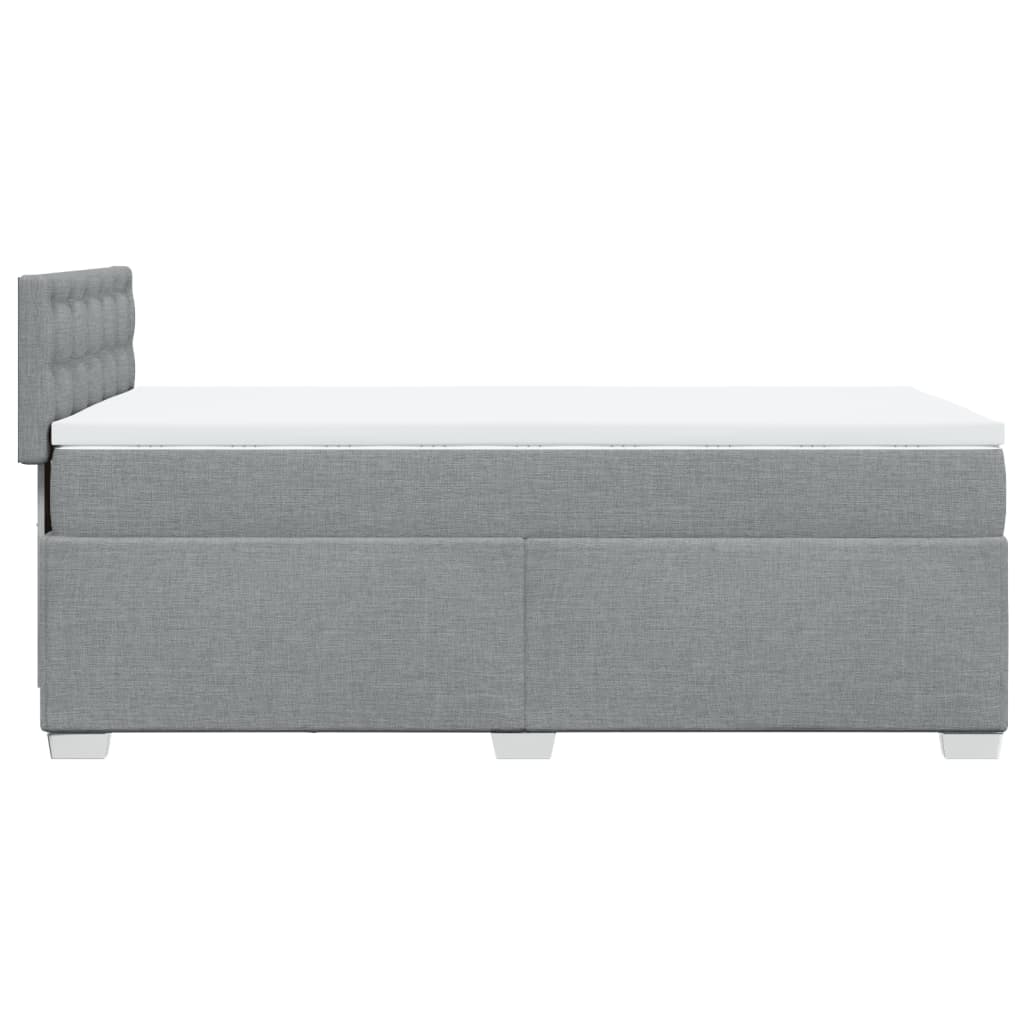 vidaXL Κρεβάτι Boxspring με Στρώμα Ανοιχτό Γκρι 80x200 εκ. Υφασμάτινο