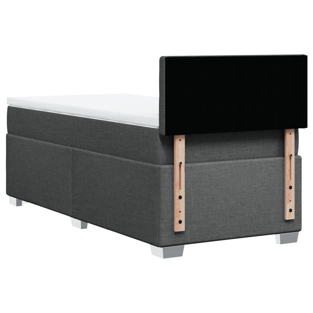 vidaXL Κρεβάτι Boxspring με Στρώμα Σκούρο Γκρι 80x200 εκ. Υφασμάτινο