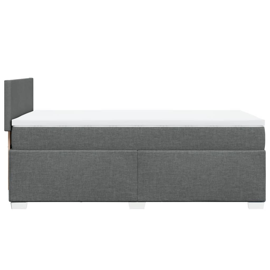 vidaXL Κρεβάτι Boxspring με Στρώμα Σκούρο Γκρι 90x190 εκ. Υφασμάτινο