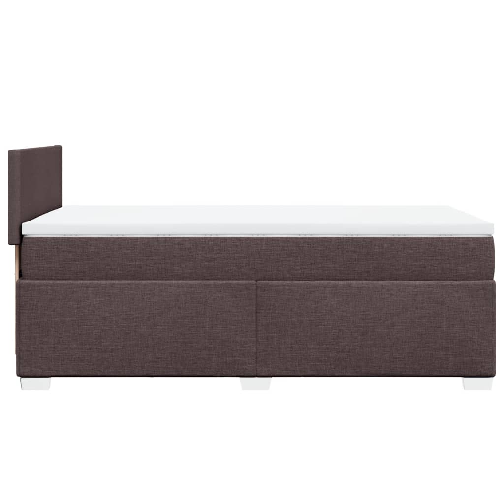 vidaXL Κρεβάτι Boxspring με Στρώμα Σκούρο Καφέ 90x190 εκ. Υφασμάτινο