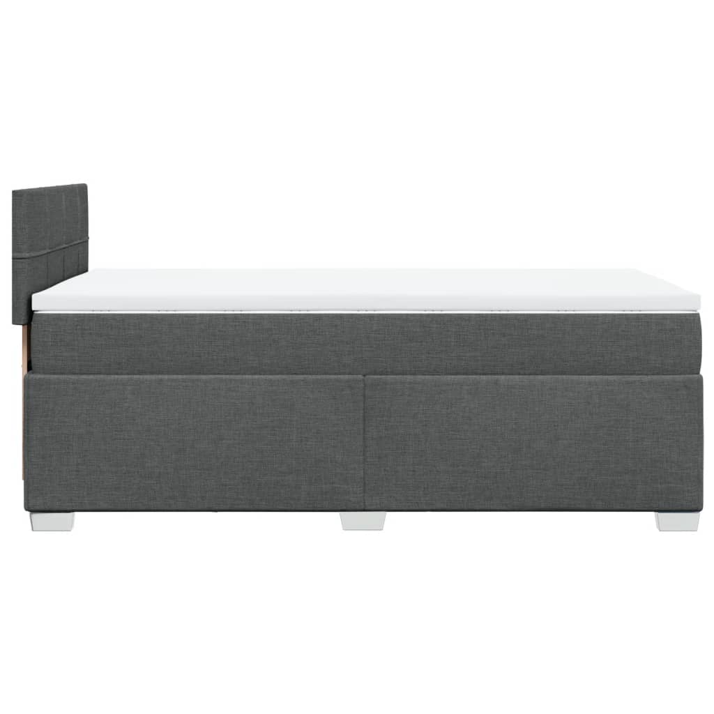 vidaXL Κρεβάτι Boxspring με Στρώμα Σκούρο Γκρι 90x190 εκ. Υφασμάτινο