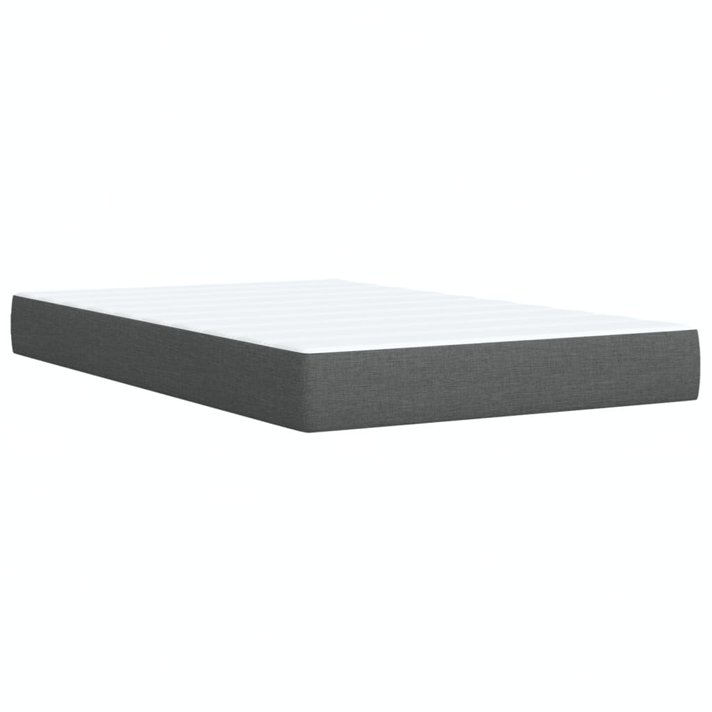 vidaXL Κρεβάτι Boxspring με Στρώμα Σκούρο Γκρι 90x190 εκ. Υφασμάτινο