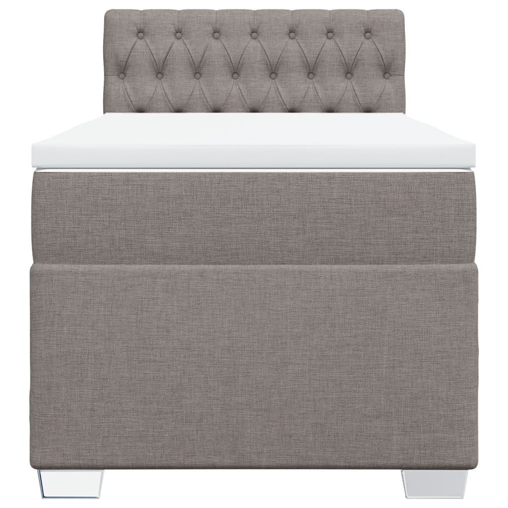 vidaXL Κρεβάτι Boxspring με Στρώμα Taupe 90x190 εκ.Υφασμάτινο