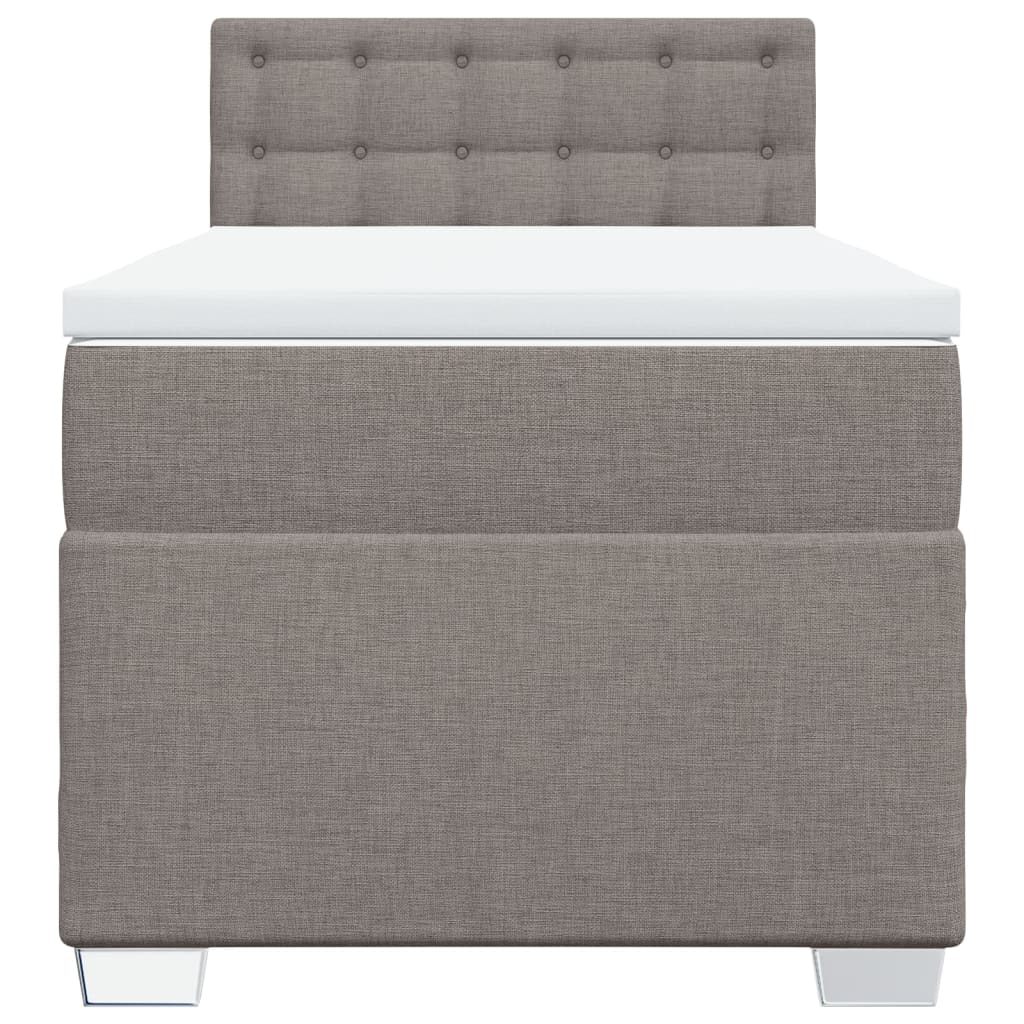 vidaXL Κρεβάτι Boxspring με Στρώμα Taupe 90x190 εκ.Υφασμάτινο