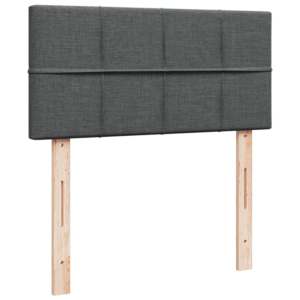vidaXL Κρεβάτι Boxspring με Στρώμα Σκούρο Γκρι 90x200 εκ. Υφασμάτινο