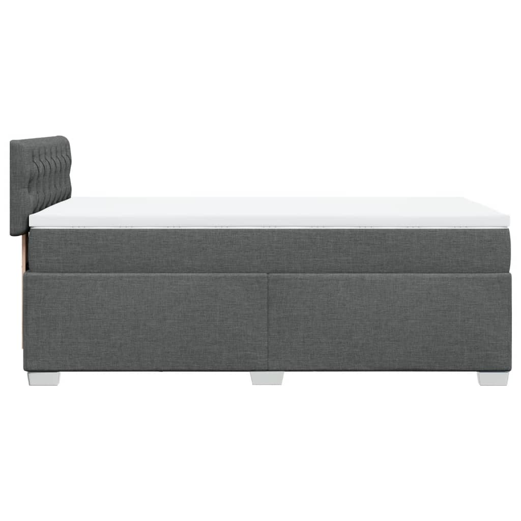 vidaXL Κρεβάτι Boxspring με Στρώμα Σκούρο Γκρι 90x200 εκ. Υφασμάτινο