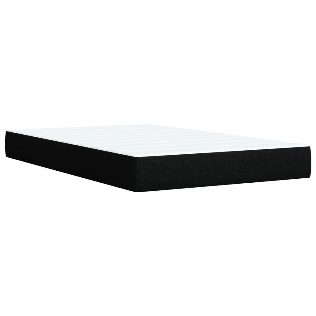 vidaXL Κρεβάτι Boxspring με Στρώμα Μαύρο 90x200 εκ. Υφασμάτινο