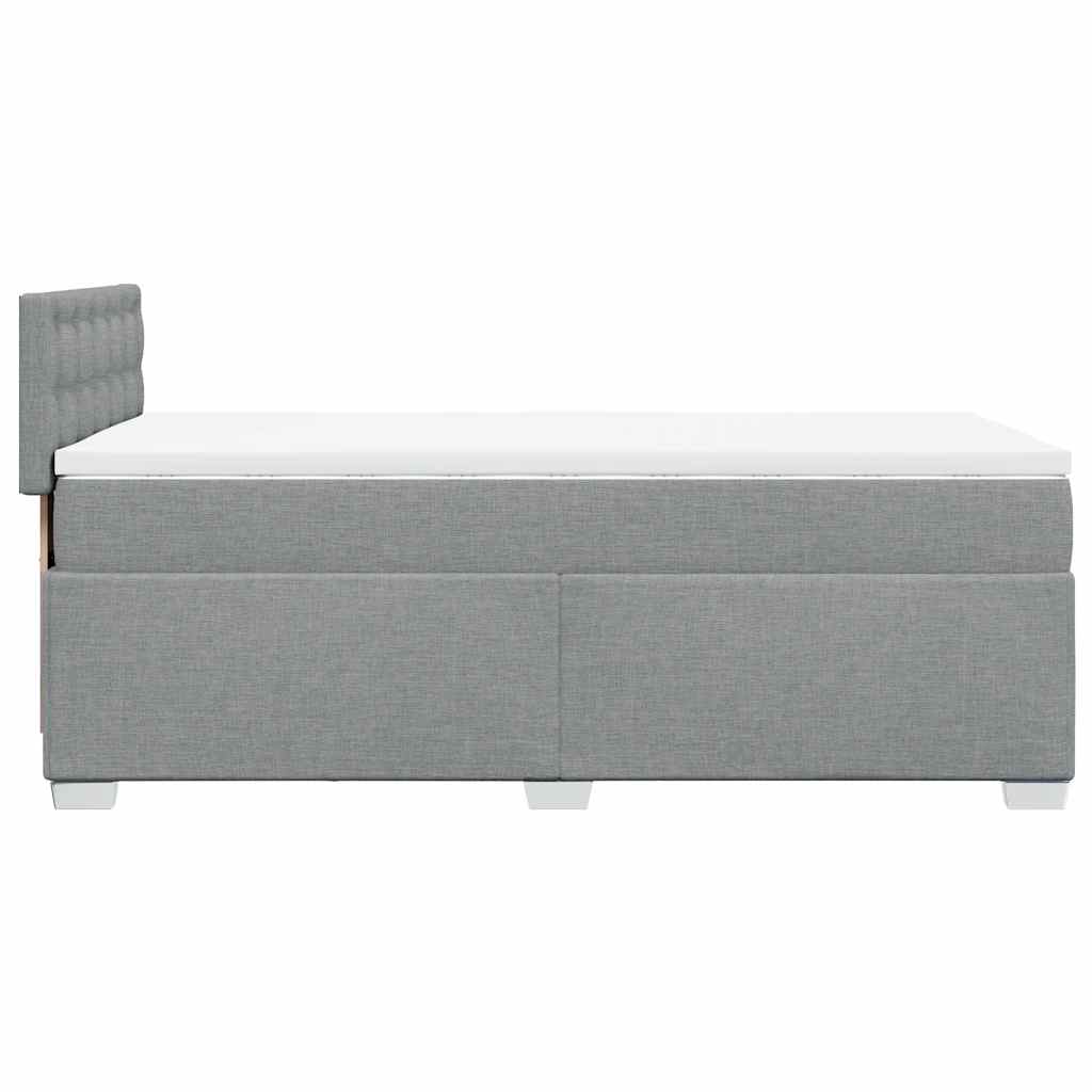 vidaXL Κρεβάτι Boxspring με Στρώμα Ανοιχτό Γκρι 90x200 εκ. Υφασμάτινο