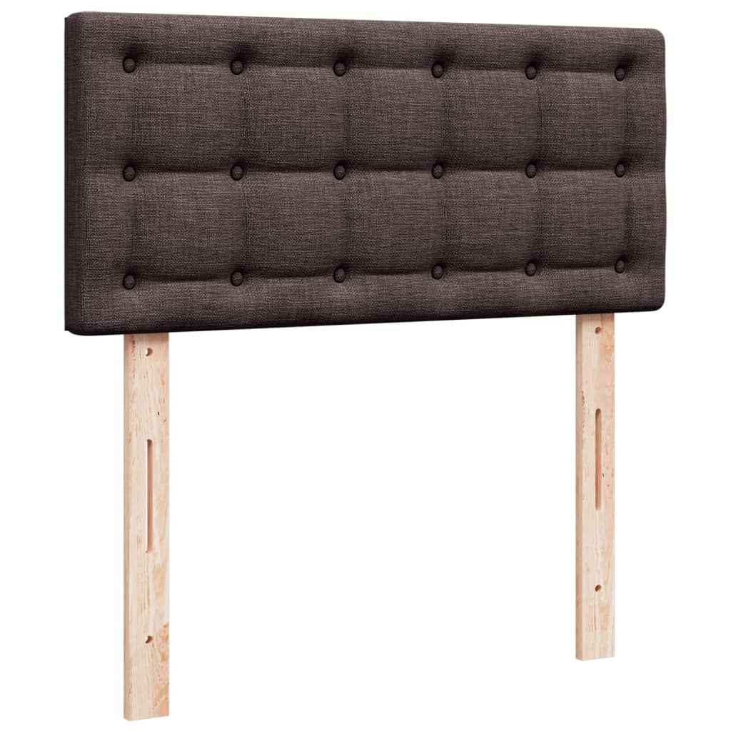 vidaXL Κρεβάτι Boxspring με Στρώμα Σκούρο Καφέ 90x200 εκ. Υφασμάτινο