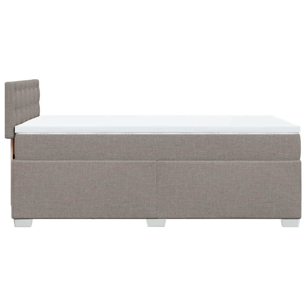 vidaXL Κρεβάτι Boxspring με Στρώμα Taupe 90x200 εκ. Υφασμάτινο