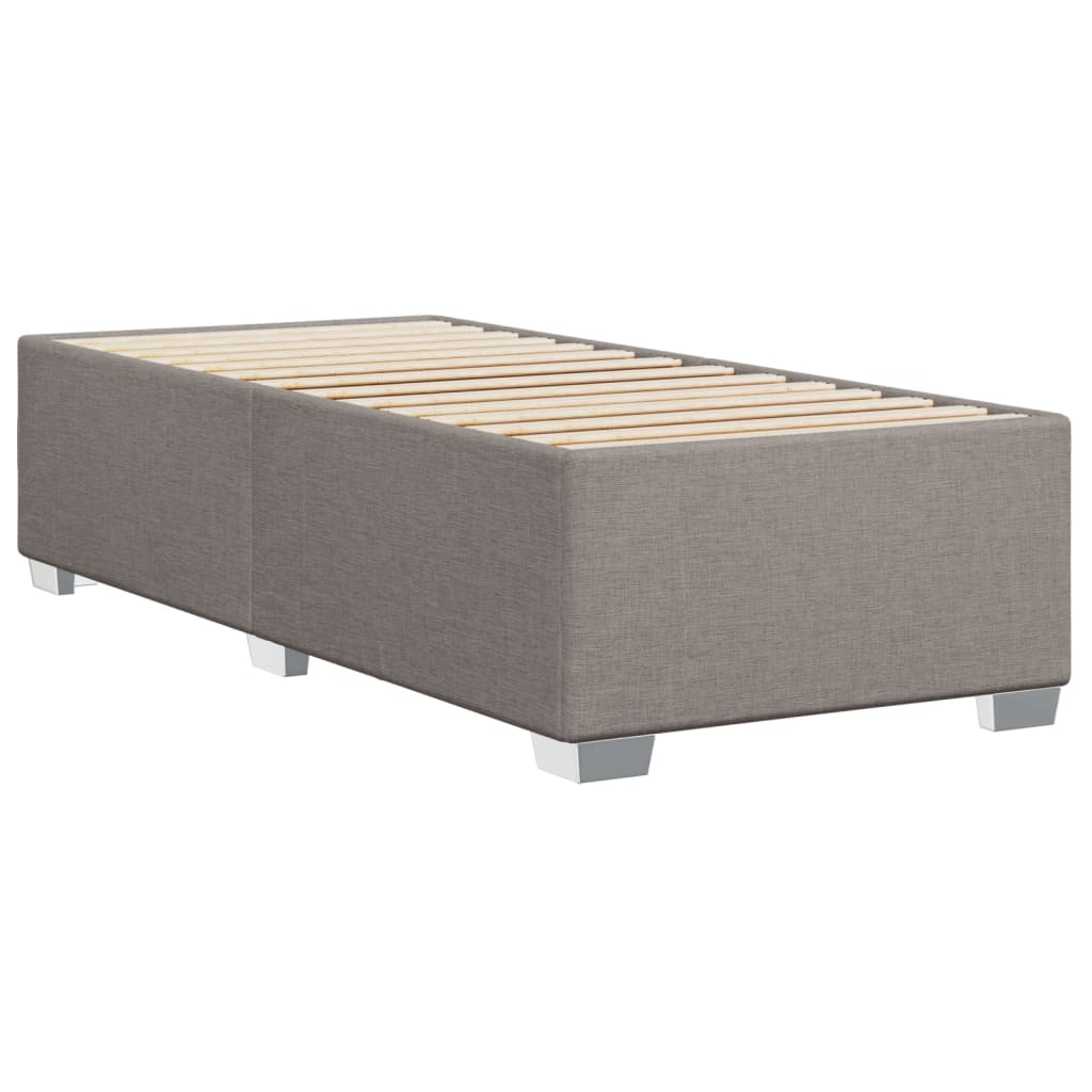 vidaXL Κρεβάτι Boxspring με Στρώμα Taupe 100 x 200 εκ. Υφασμάτινο