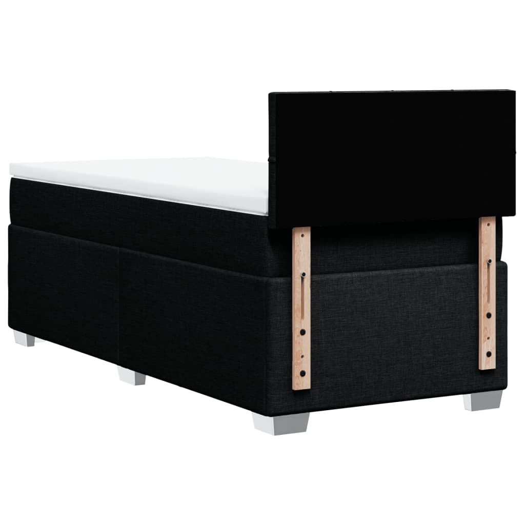 vidaXL Κρεβάτι Boxspring με Στρώμα Μαύρο 100 x 200 εκ. Υφασμάτινο