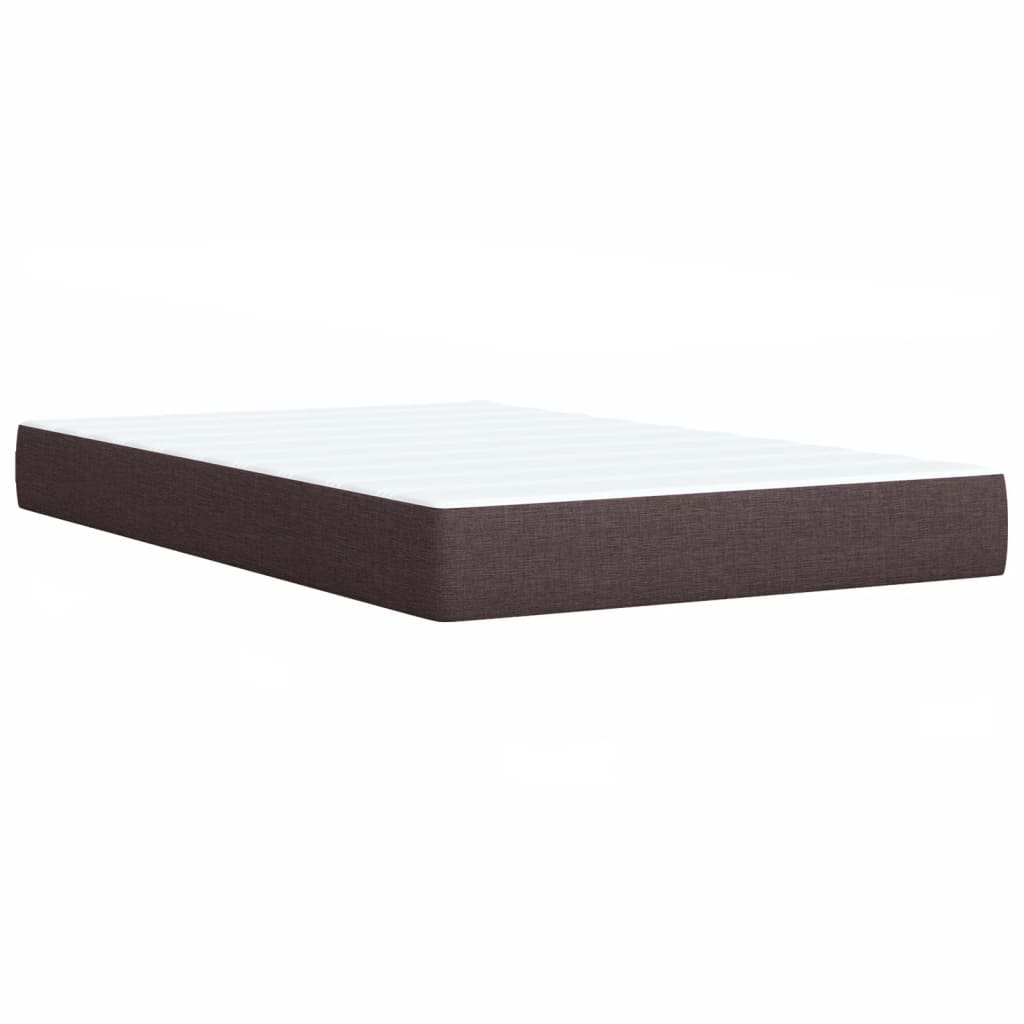 vidaXL Κρεβάτι Boxspring με Στρώμα Σκούρο Καφέ 100x200 εκ. Υφασμάτινο