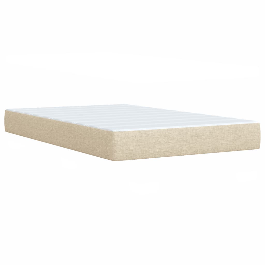 vidaXL Κρεβάτι Boxspring με Στρώμα Κρεμ 100 x 200 εκ. Υφασμάτινο