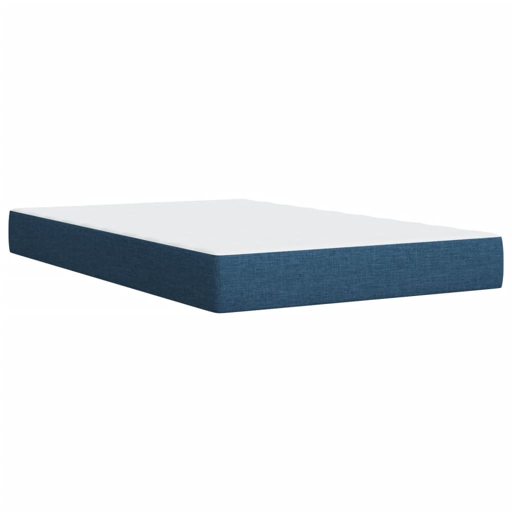 vidaXL Κρεβάτι Boxspring με Στρώμα Μπλε 100 x 200 εκ. Υφασμάτινο