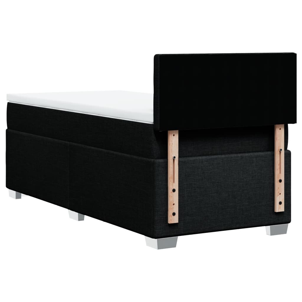 vidaXL Κρεβάτι Boxspring με Στρώμα Μαύρο 100 x 200 εκ. Υφασμάτινο